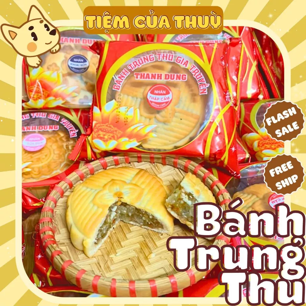 COMBO 10 Bánh / 7 Bánh Trung Thu, Bánh Nướng Bánh Dẻo Thương Hiệu Thanh Dung Đủ Vị 180G, Bánh Nướng Thập Cẩm Cổ Truyền