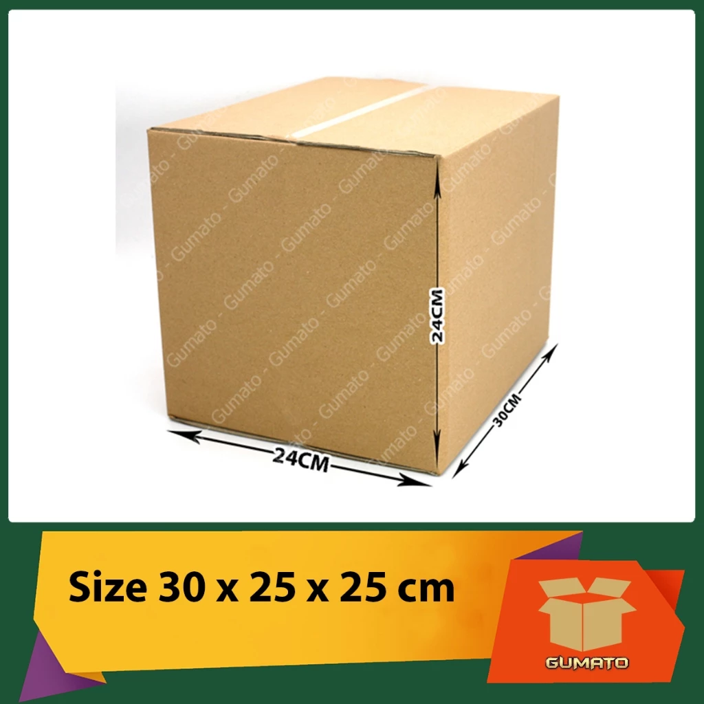 Size 30x25x25 cm, hộp giấy thùng carton gói hàng tại Gumato (Mã số P86)