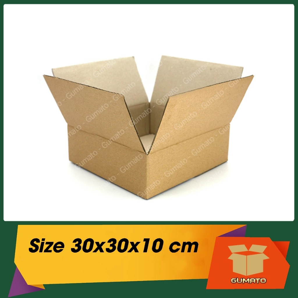 Size 30x30x10 cm, hộp giấy thùng carton gói hàng tại Gumato (Mã số P90)
