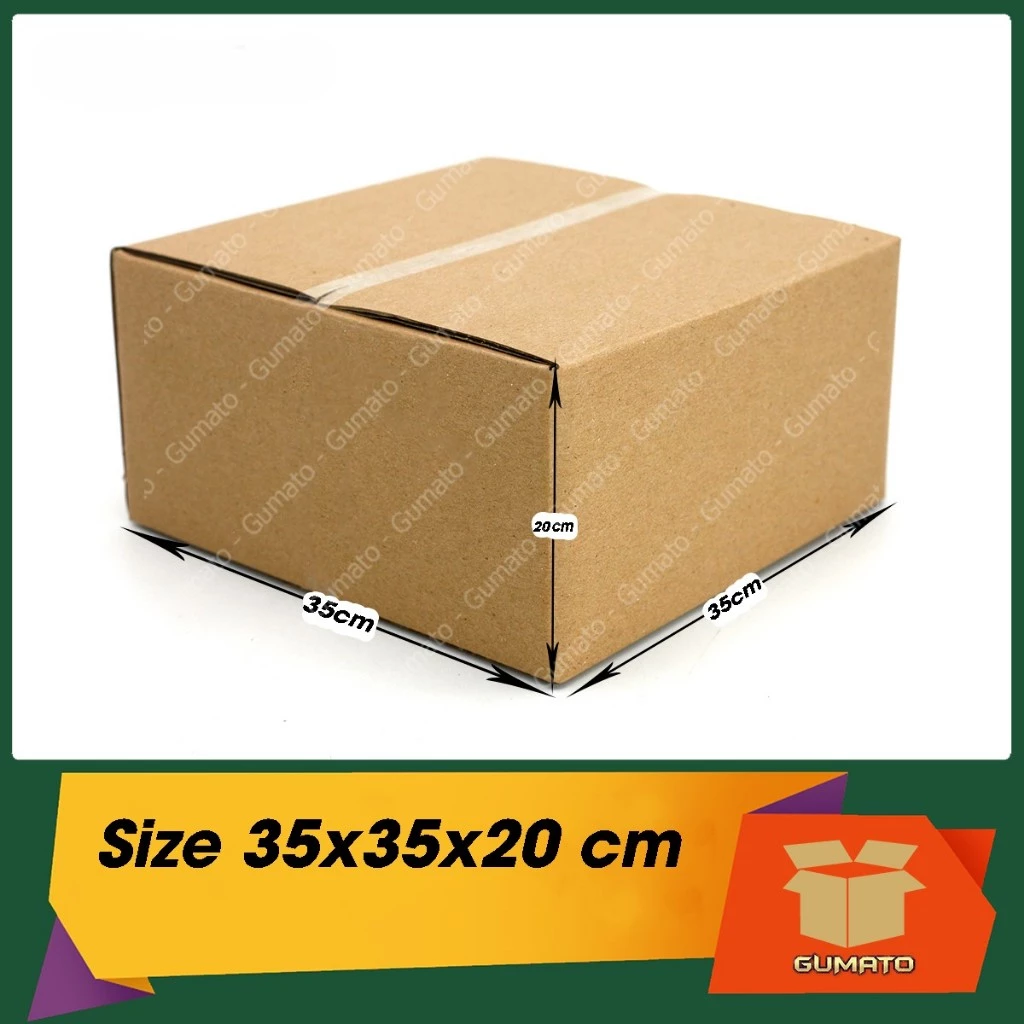 Size 35x35x20 cm, hộp giấy thùng carton gói hàng tại Gumato (Mã số P94)
