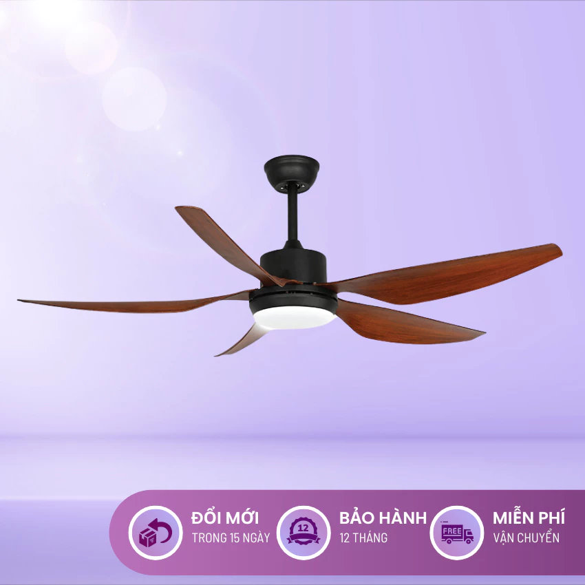Quạt trần KAW ECOFAN Saphire 5 cánh chất liệu nhựa ABS, màu vân gỗ