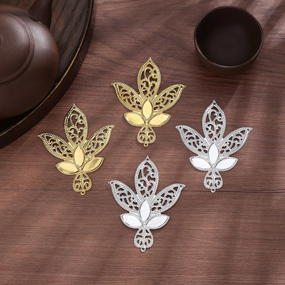 1 phiến dập nổi hình lá 56*70mm làm vương miện lolita nguyên liệu làm trâm trang sức cổ trang NL0047