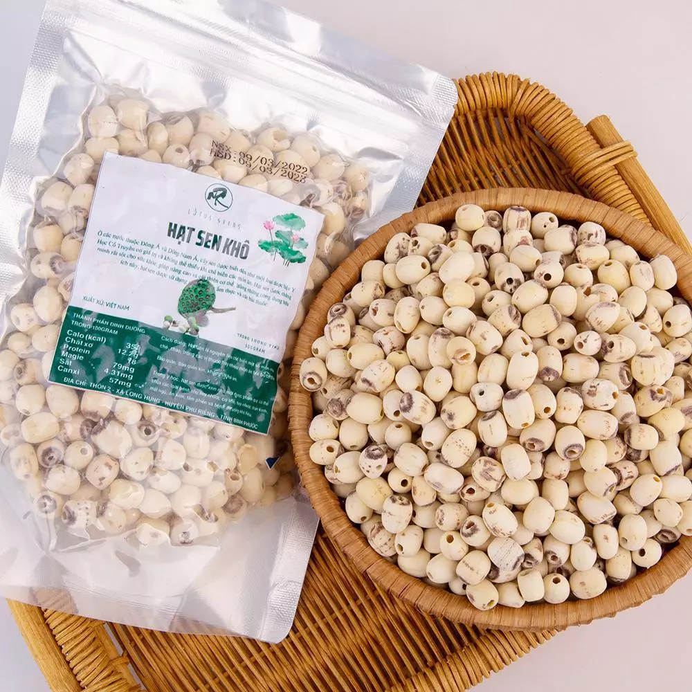 250Gr Hạt sen khô. Có hồ sơ công bố, xuất hóa đơn công ty đầy đủ