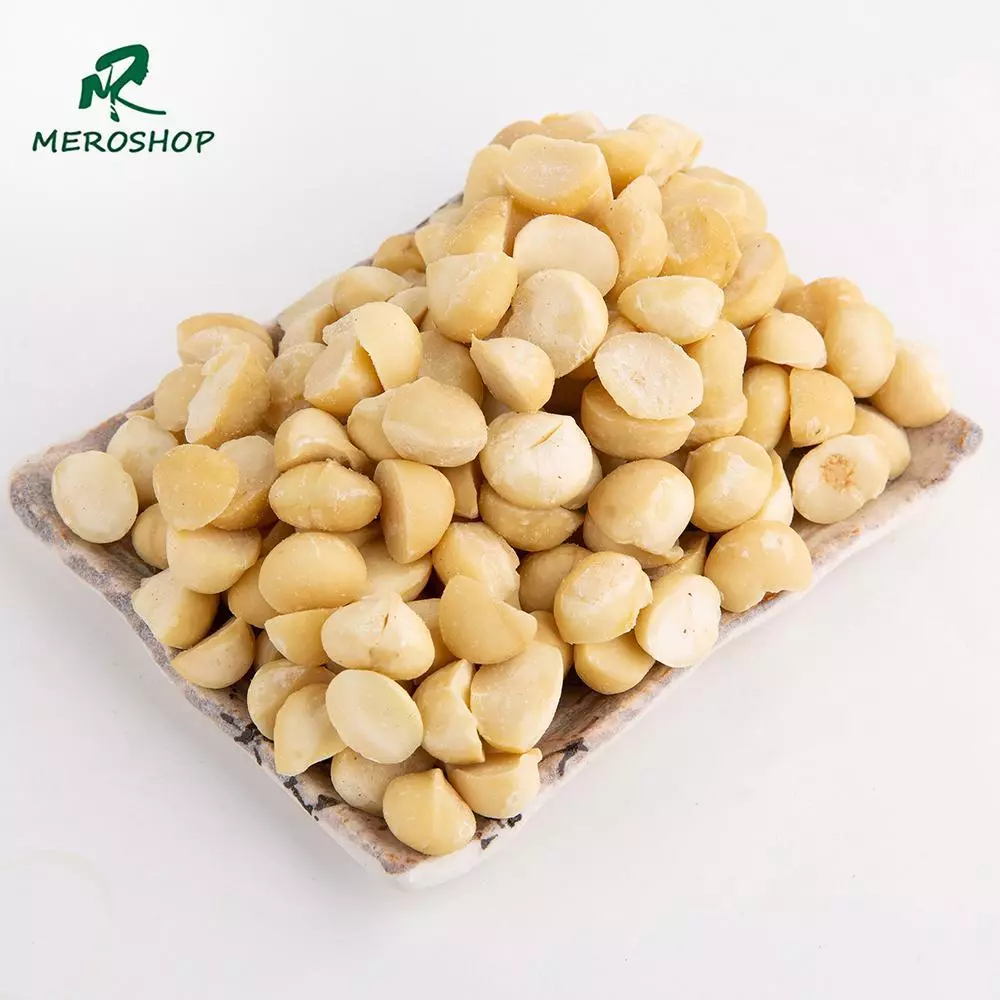 500Gr Nhân macca vỡ đôi sấy chín . Có hồ sơ công bố, xuất hóa đơn công ty đầy đủ