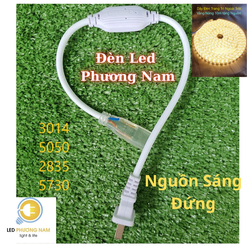 Dây nguồn led dây 3014 - 5050 - 2835 - 5730 220V, sử dụng cho cuộn led dây 100m - Led Phương Nam