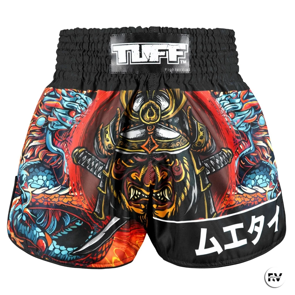 Quần TUFF Muay Thai Boxing Shorts High-Cut Retro Style "Seraphic Seiryu Samurai Saga"