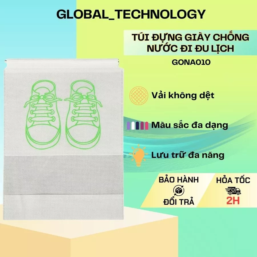 Túi Bảo Quản Giày Dép, Túi Đựng Giày Đi Du Lịch Hoặc Cho Vào Vali Chống Bẩn Tiện Lợi (Nhiều Màu Sắc) GONA010