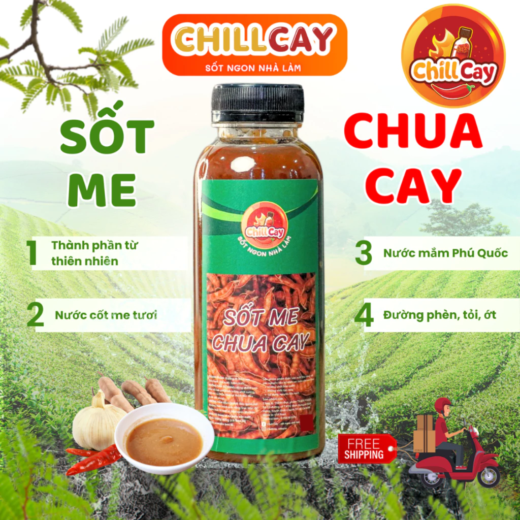 Sốt me chua cay CHILLCAY Sốt me nhà làm chua chua cay cay chấm bánh tráng, đồ nướng hoặc xào Tuyệt Hảo