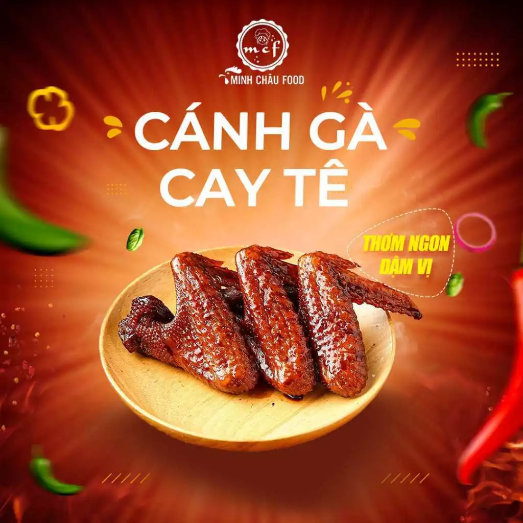Cánh gà cay tê sấy khô ăn liền by MINH CHÂU FOOD đồ ăn vặt giá rẻ đồ ăn liền nội địa