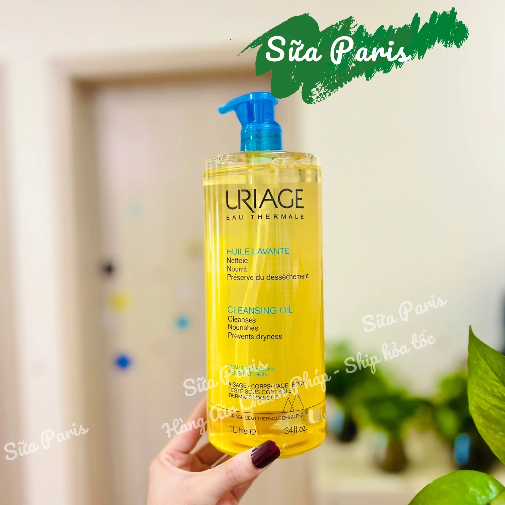 Dầu tắm Uriage Huile Lavante 3in1 giúp làm sạch mặt và cơ thể cho cả gia đình_Sữa Paris Aderma