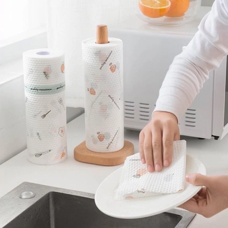 Cuộn giấy lau bếp 20 cm, khăn khô lau bụi bẩn có thể giặt tái sử dụng -VH6868