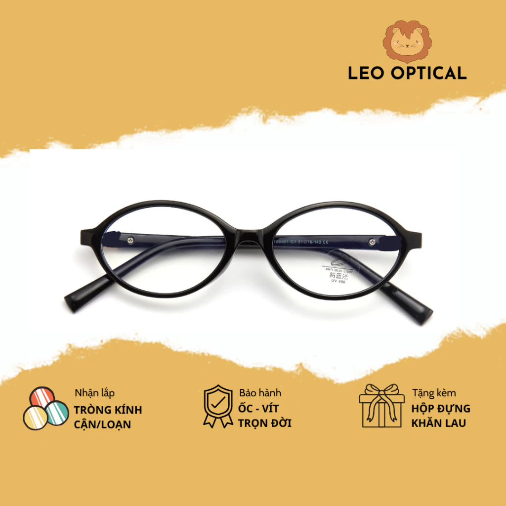 Kính mắt cao cấp chuyên cận dáng oval dẹt gọng siêu dẻo trơn bayonetta y2k LEO OPTICAL ST9051