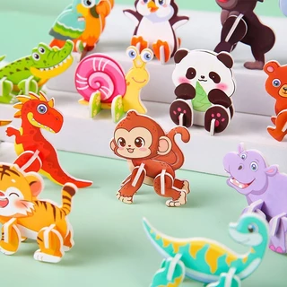 Set 100 hình lắp ghép 3D giấy xốp hình động vật, khủng long, côn trùng, xe, con quay.. loại đẹp nhiều chủ đề