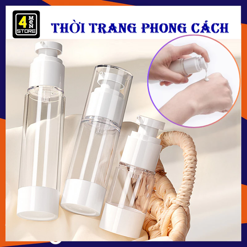 Chai Hút Chân Không Chiết Mỹ Phẩm, Serum 15ML 30ML 50ML - Lo Chiết Sữa Tắm Mang Du Lịch Tiện Lợi