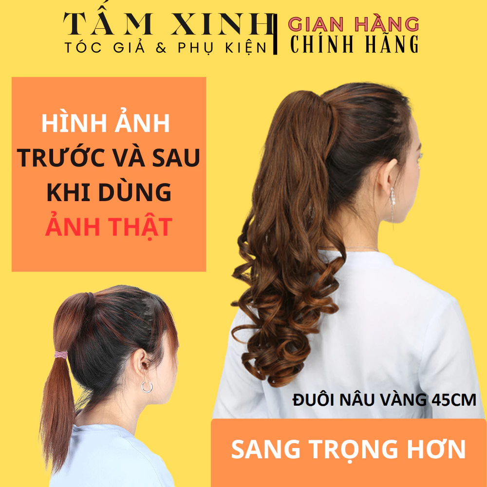 Đuôi tóc nâu đậm 45CM