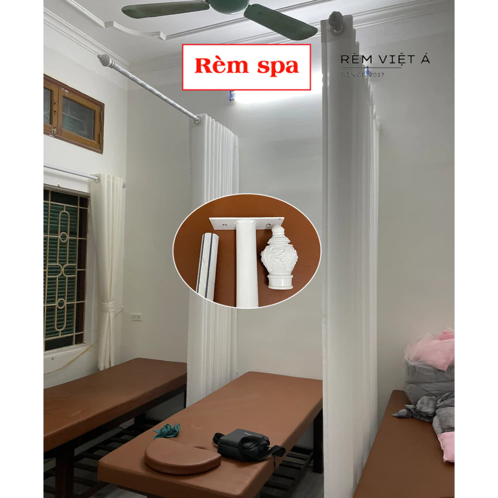 Combo Thanh Rèm Spa ( Đầy Đủ Phụ Kiện Bao Gồm Trụ + Đầu + Thanh + Ốc Vít )