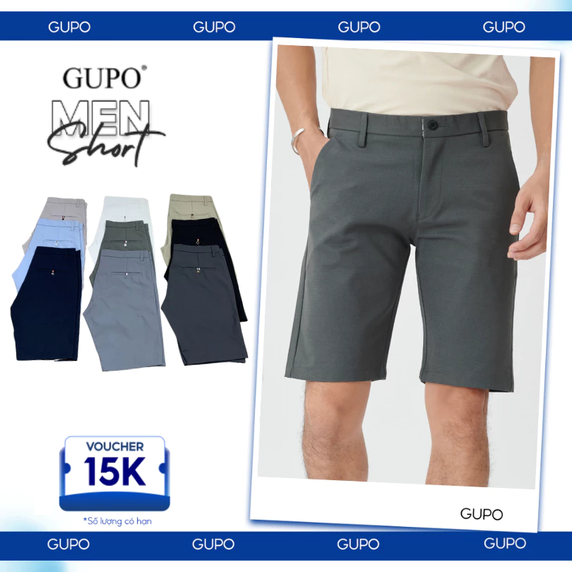 Quần Short Tây Nam GUPO Local Brand Sọt Vải Cotton 4 Chiều Đùi Ngắn Lửng Size Nhỏ - Short4c