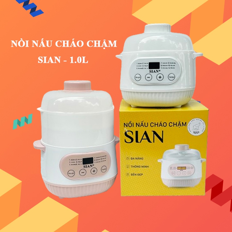 Nồi nấu cháo cho bé SIAN 1.0L ❤️Tiếng Việt - Chính Hãng❤️nấu chậm ninh xương…