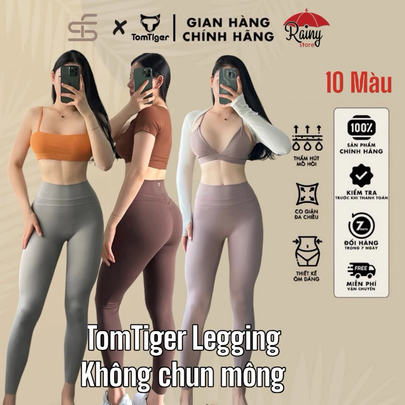 [ CHÍNH HÃNG ] TomTiger Legging, Dài Tập Gym, YoGa Chất Poly Xịn, KHÔNG chun mông, co dãn, thấm hút mồ hôi