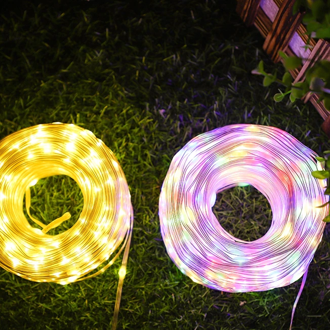 Dây đèn nháy 10M 20M 30Mét dùng năng lượng mặt trời siêu chống nước trang trí cây Tết Noel...