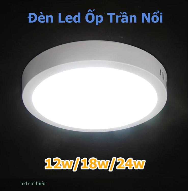 Đèn LED ốp nổi trần tròn vuông 12w 18w 24w ánh sáng trắng