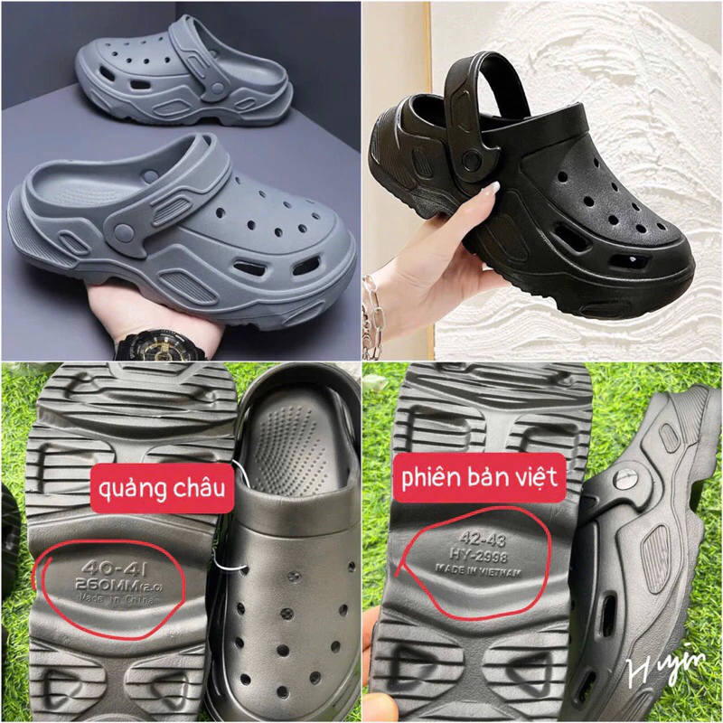 (ẢNH THẬT)Dép sục nhựa hở lỗ nam nữ đi mưa, chống nước siêu nhẹ - đúc liền nguyên khối siêu bền