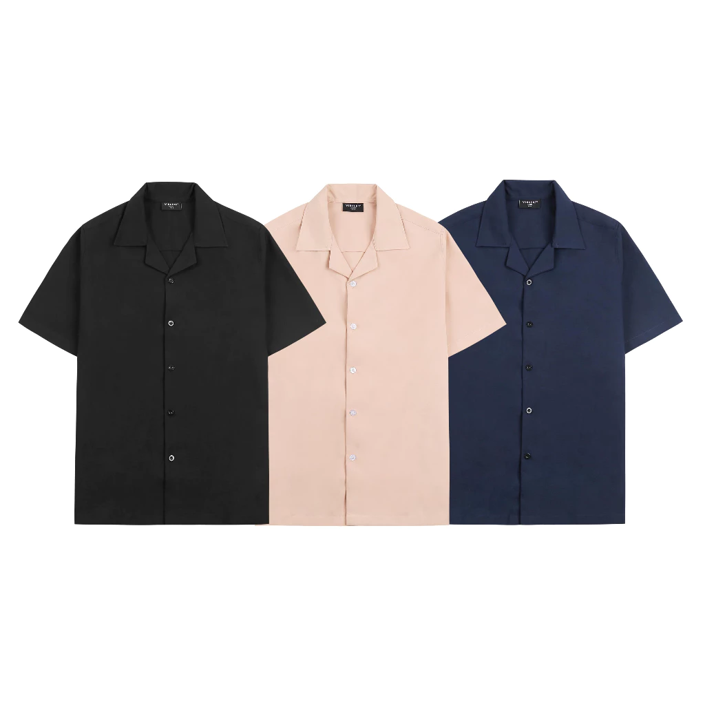 Áo Sơ Mi Tay Ngắn Vincent Cổ Vest Thời Trang Unisex, Chất Vải Fos Chống Nhăn From Oversize