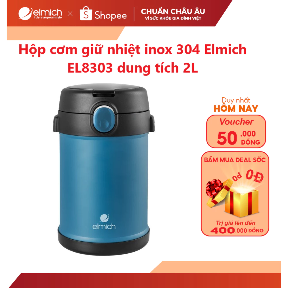 Hộp cơm giữ nhiệt inox 304 Elmich EL8303 dung tích 2L