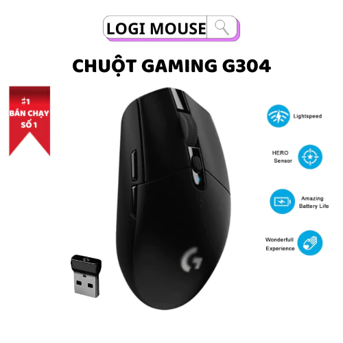 Chuột Gaming Không Dây G304 Logi Mouse, Chuột Lightspeed, Chuột Gaming Giá Rẻ Siêu Mượt, Siêu Nhẹ, OEM BH 6T