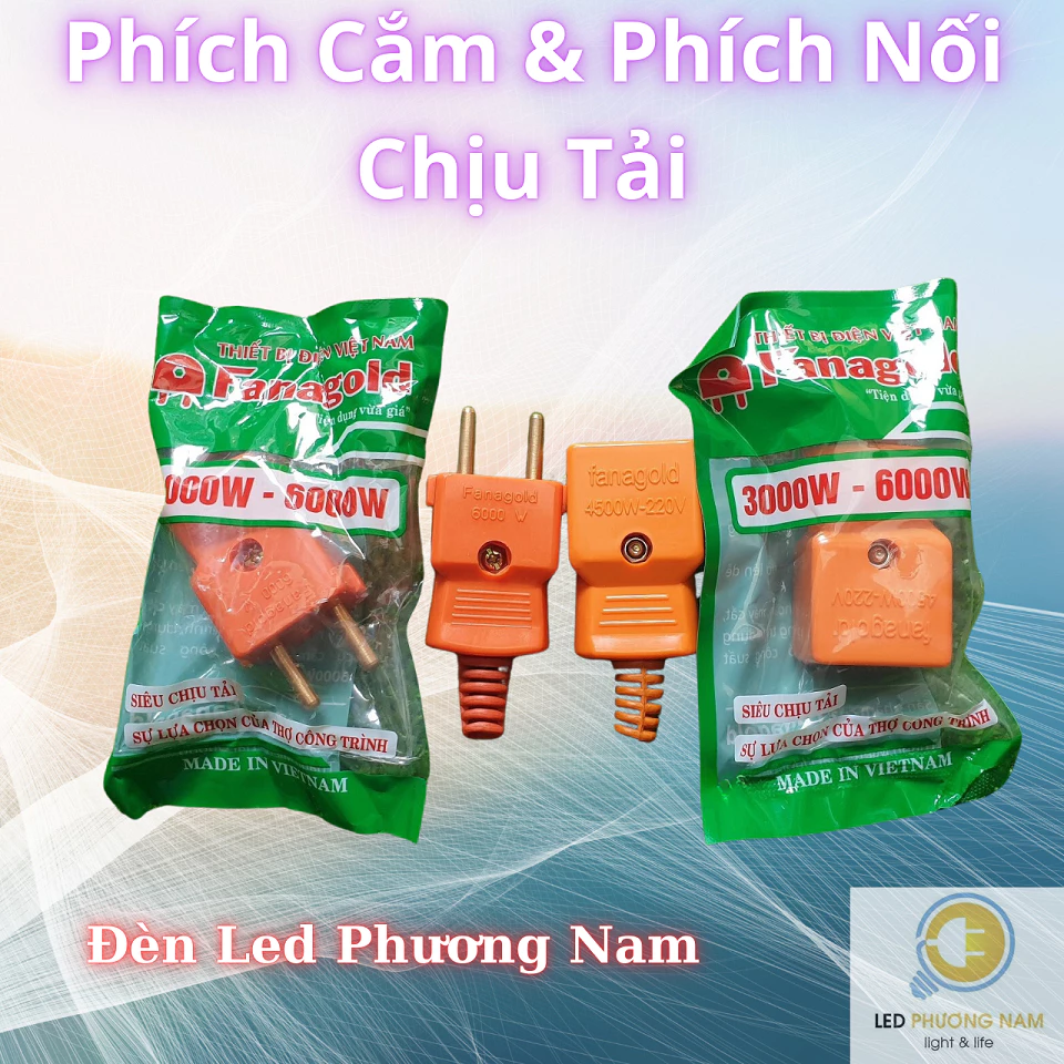 Phích Cắm và Phích Nối Siêu Chịu Tải 6000 wát, ABS chịu nhiệt