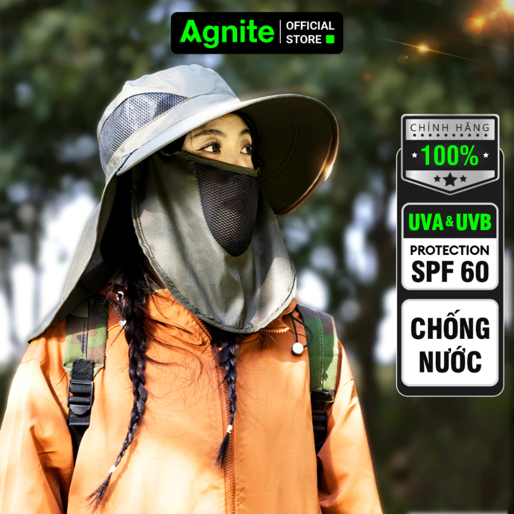 [Outlet S2] Mũ Chống Nắng Làm Vườn Agnite by Deli Chống tia UV Kèm Mạng Che Mặt Thiết Kế Lưới Thoáng Mát Dễ Chịu