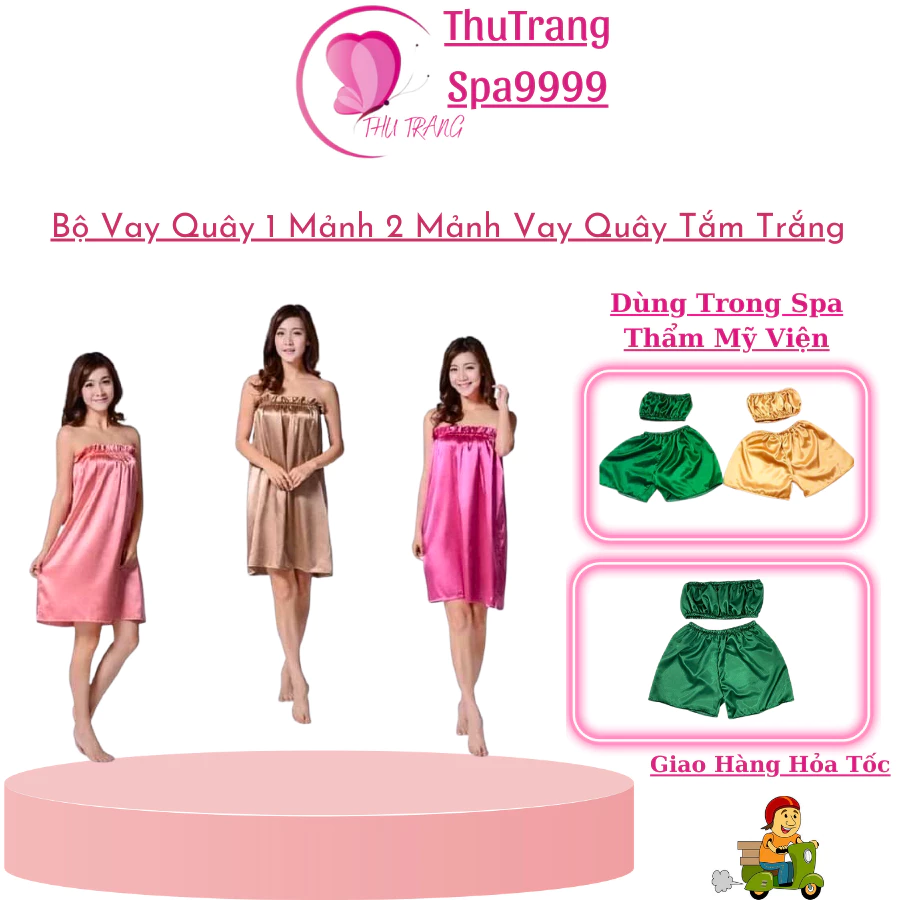 Váy Quây Bộ Đồ Tắm Trắng 1 Mảnh | Và 2 Mảnh Dùng Trong Spa Thẫm Mỹ Viện