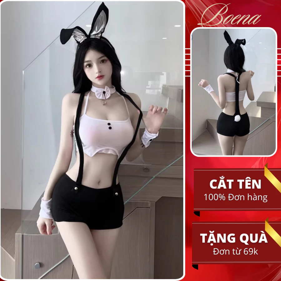 [6862] Bộ Yếm Cosplay Học Sinh BOENA Gợi Cảm Croptop Sexy Quyến Rũ