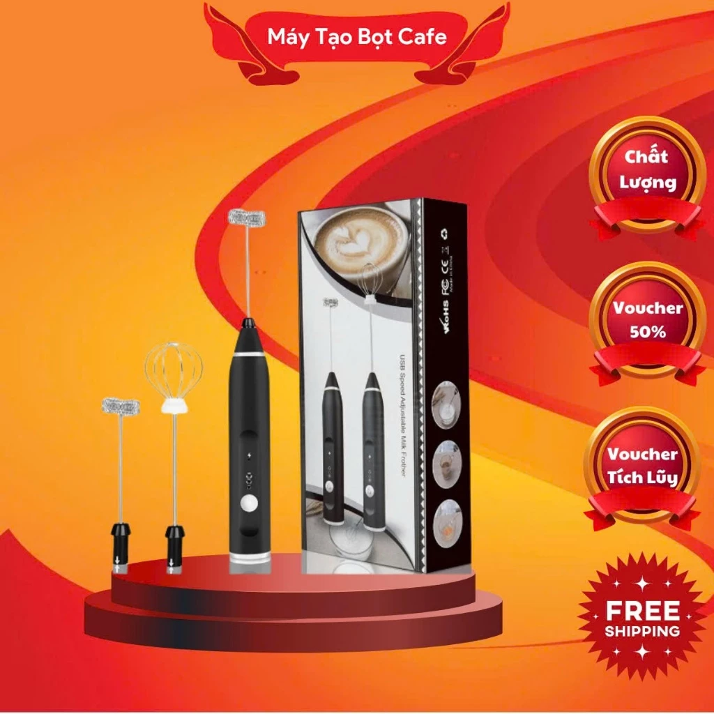 Máy tạo bọt cafe, đanh trứng mini cầm tay SẠC USB- Máy đánh trứng Cầm Tay 3 Tốc Độ Sử Dụng Pin Sạc Cao Cấp SOKANY freesh