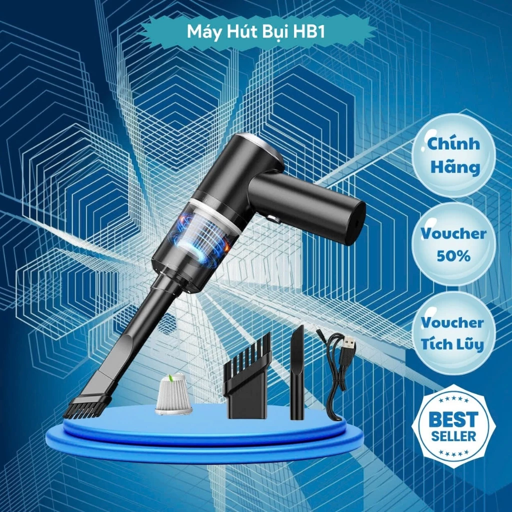 Máy Hút Bụi Cầm Tay Mini Không Dây, Vệ Sinh Ô Tô, Gia Đình, Hút Bụi Giường Nệm, Lông Chó Mèo - Hút bụi cầm tay mini HB1