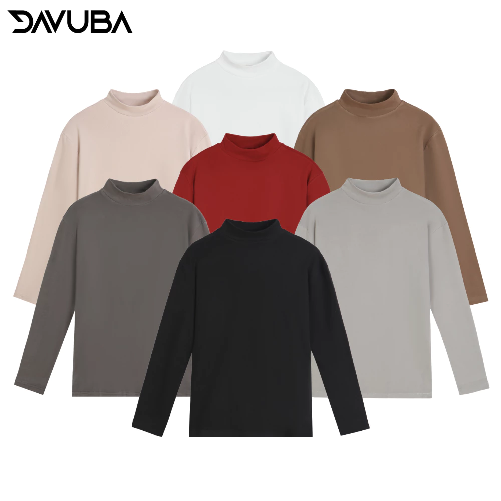 Áo giữ nhiệt nam DAVUBA cổ cao tay dài SM095