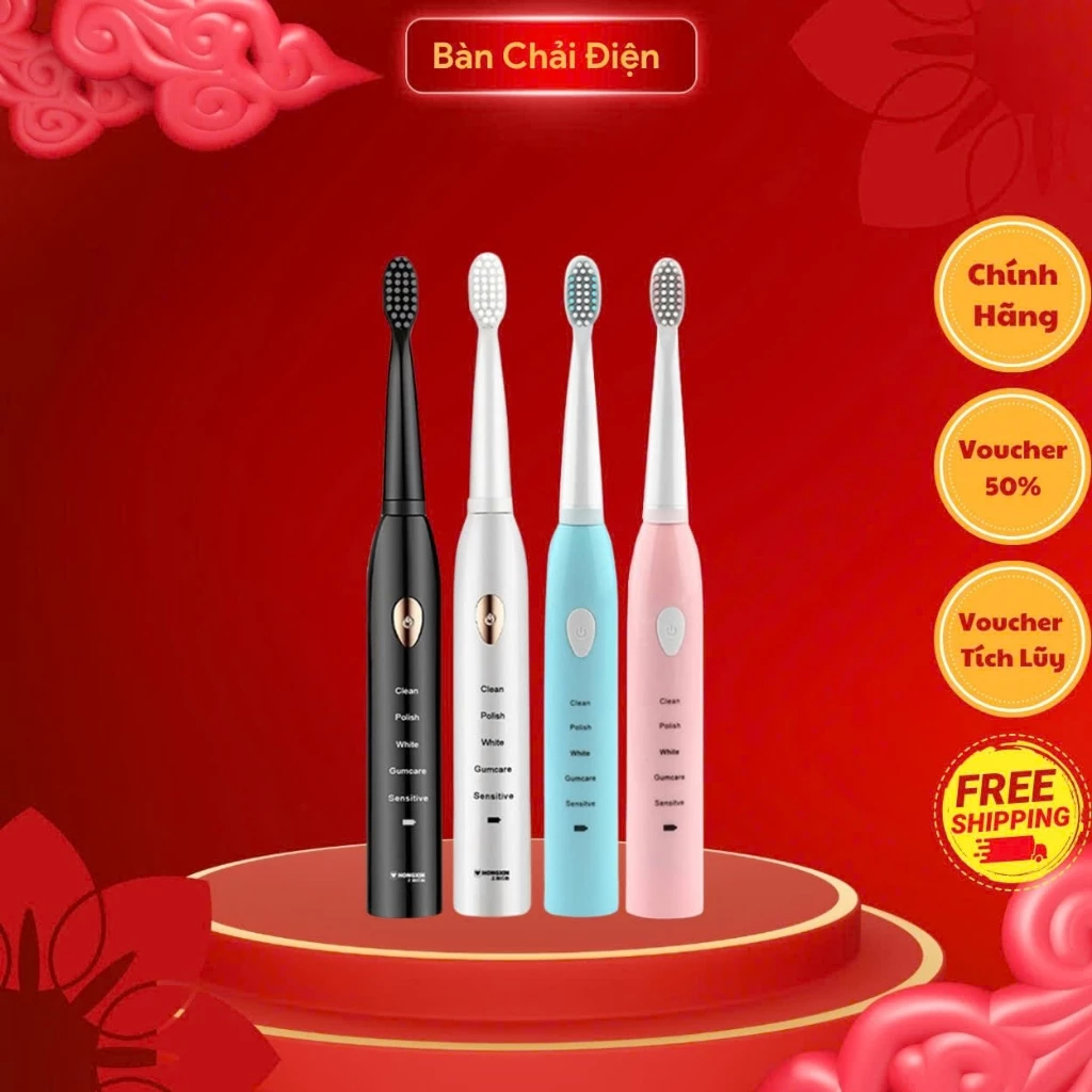 Bàn chải điện  Sonic X1 Pro, bàn chải đánh răng điện bản Pro nâng cấp đặc biệt , có 4 đầu chải