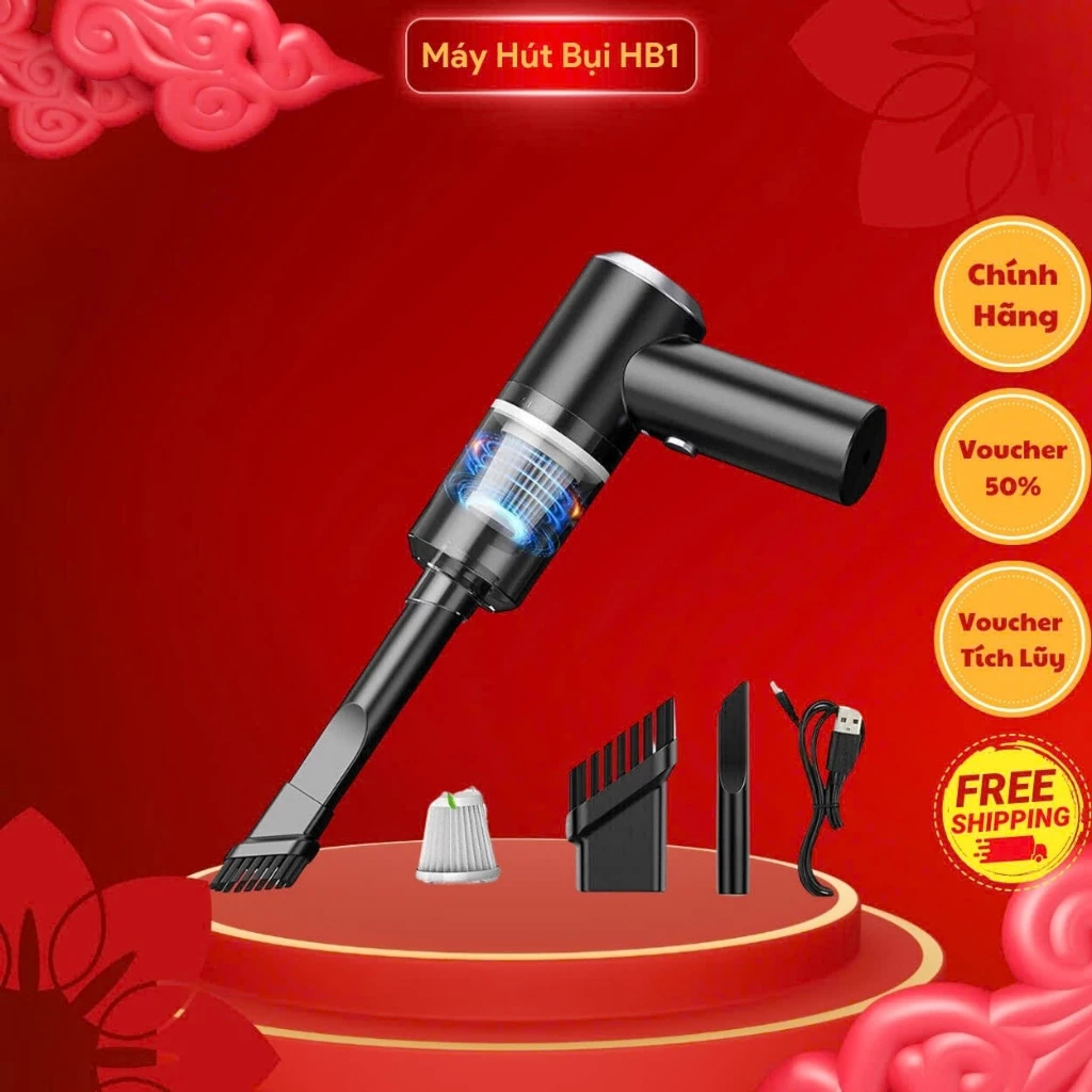Máy hút bụi xách tay mini hút bụi xe con giường đệm sạc cổng Tiếp sau USB tiện lợi thon thả - Máy hút bụi cầm tay - HB1