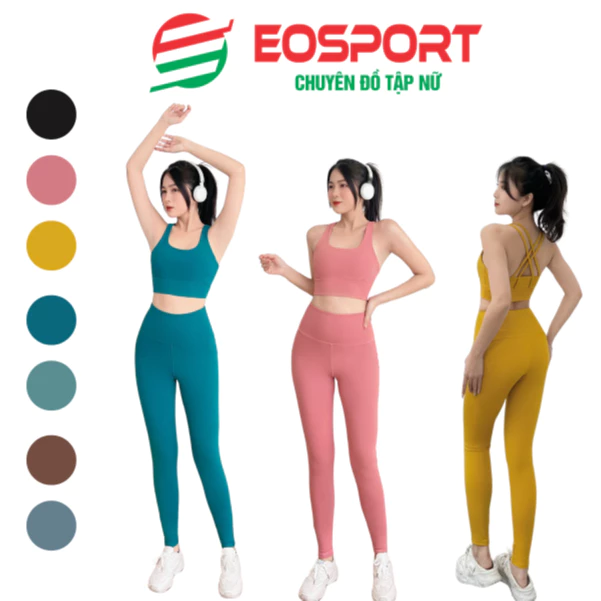 Đồ Tập Gym Nữ, Quần Áo Tập Gym Yoga Aerobic Nữ Dáng Đẹp Chất Thun Lạnh Hàng Xuất Dư Kèm Sẵn Mút( D28/D22)