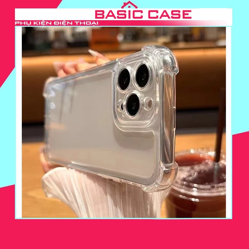 Ốp lưng iphone trong suốt chống sốc chống bụi bẩn bảo vệ camera 7 8 7plus x xsmax 11 12 13 14 15 pro max promax plus