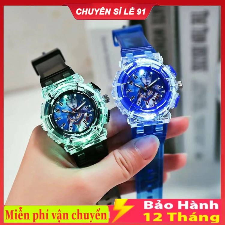 Đồng Hồ Siêu Nhân Nhện Nhiều Màu Cho Bé Trai Có Đèn LED Phát Sáng, Chống Nước