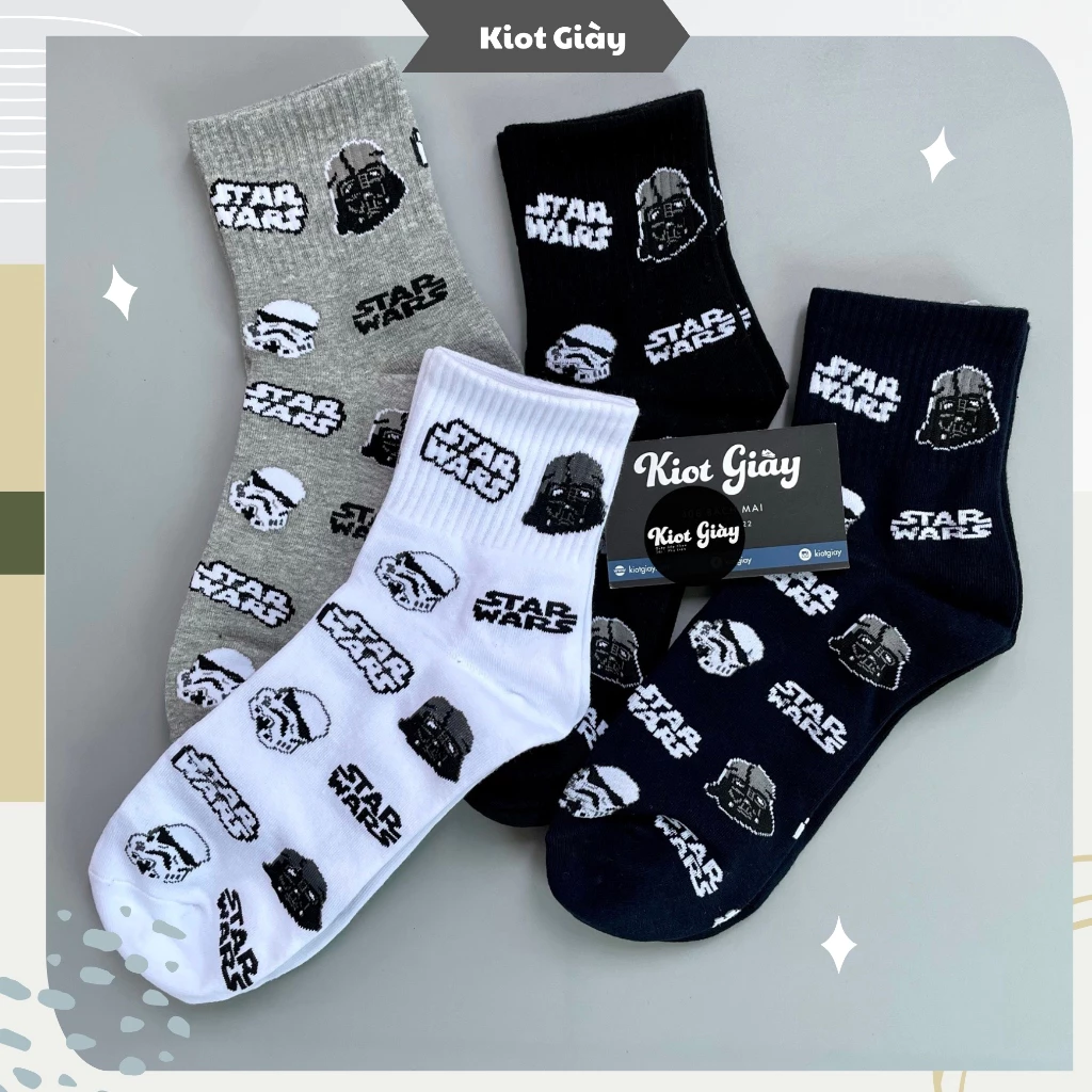 Tất hoạt hình Star Wars - Tất vớ hoạ tiết sắc nét, dày dạn cho nam nữ