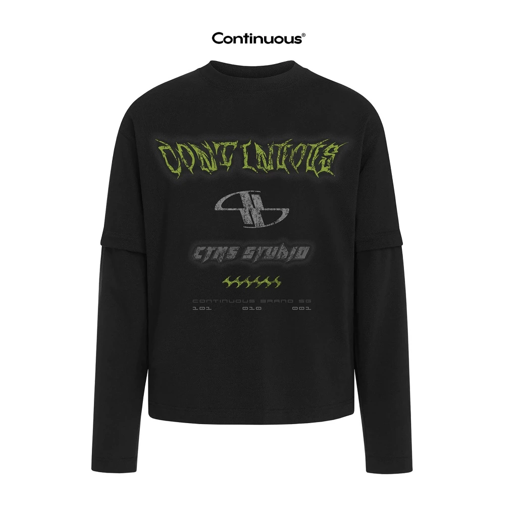 Áo thun tay dài Continuous - CTNS - LONG SLEEVE "VER 2" LOGO/ Black