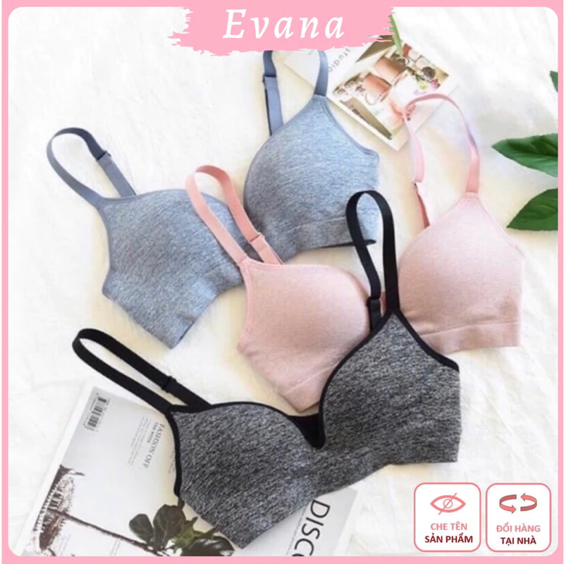 [HÀNG ĐẸP QC] Áo lót không gọng , Áo ngực nâng ngực muối tiêu cotton ôm sát không vểnh quả EVA23