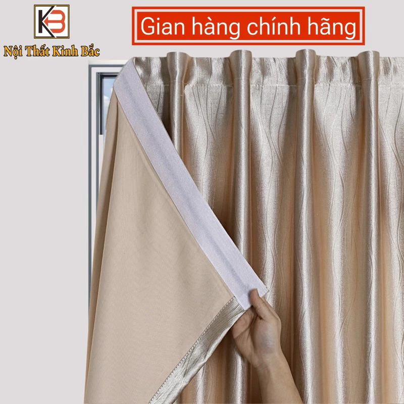 Rèm cửa dán tường KB-Rèm cửa sổ dán tường chất liệu vải gấm bóng che nắng cản nhiệt