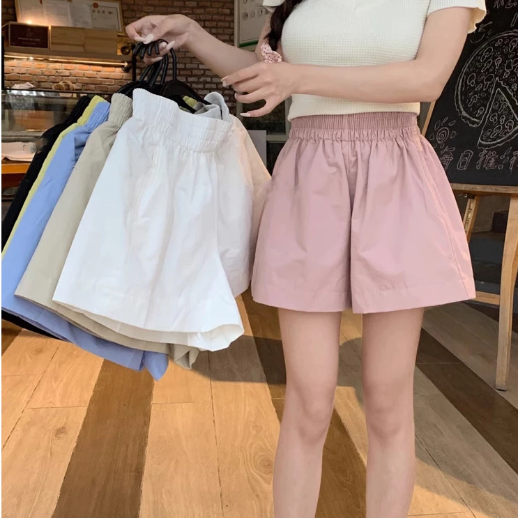 Quần Short Nữ Cạp Chun Bản To Ống Rộng Basic Nhiều Màu Thời Trang Sugal SHORT NU 024V2