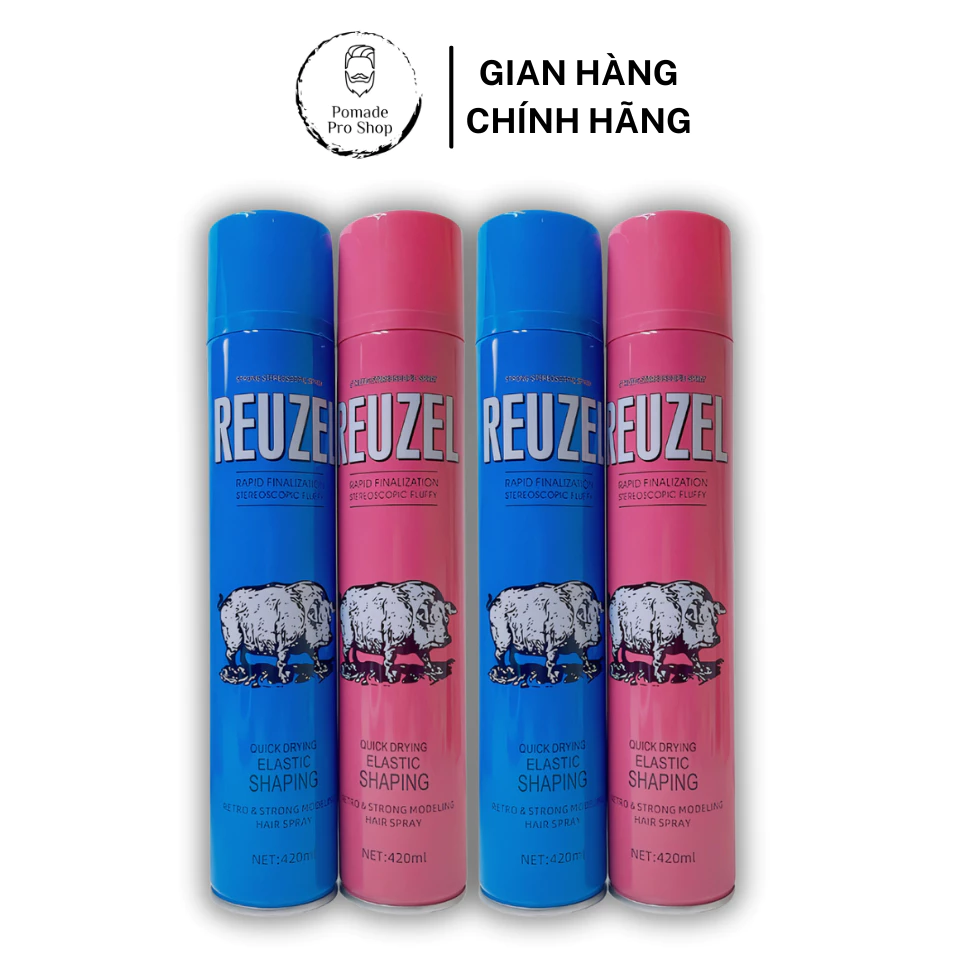Gôm Xịt Tóc REUZEL Xanh/Hồng 420ml Chính Hãng - Giữ Nếp 24h, Gôm Tạo Kiểu Tóc Thơm Lâu