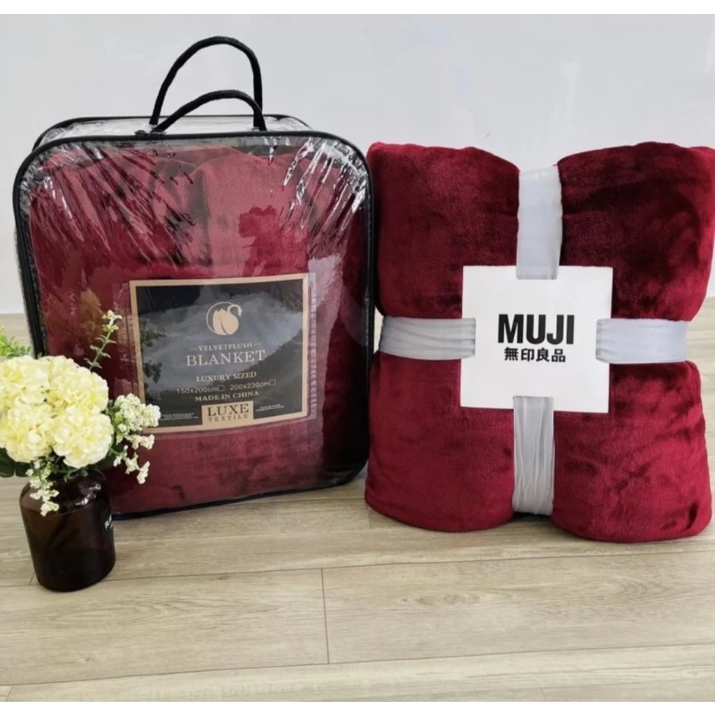 Chăn Muji lông tuyết Nhung hàng loại 1 Siêu Mềm Mịn, chăn văn phòng hàng nhập khẩu cao cấp_5sbedding