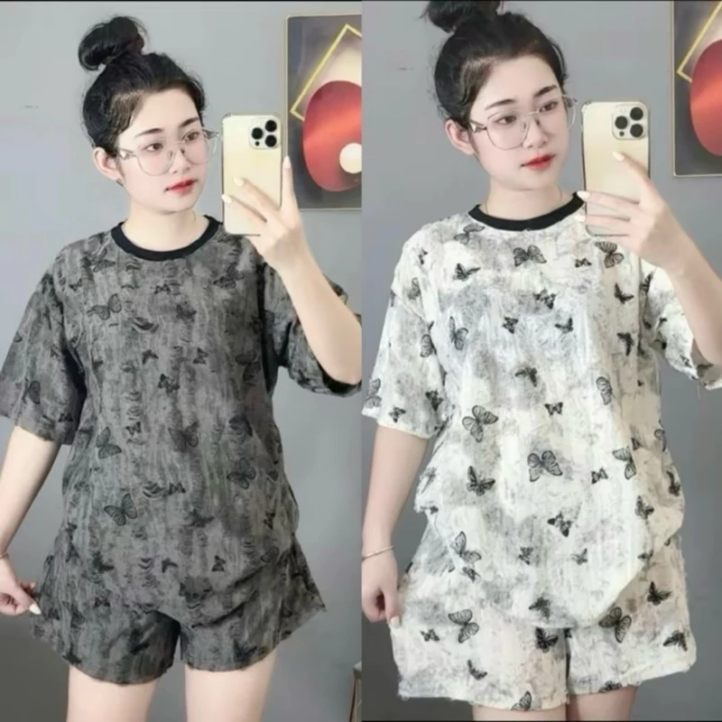 Set bộ đùi nữ form rộng chất đũi xước free size (38-65kg) in hoạ tiết xước rách