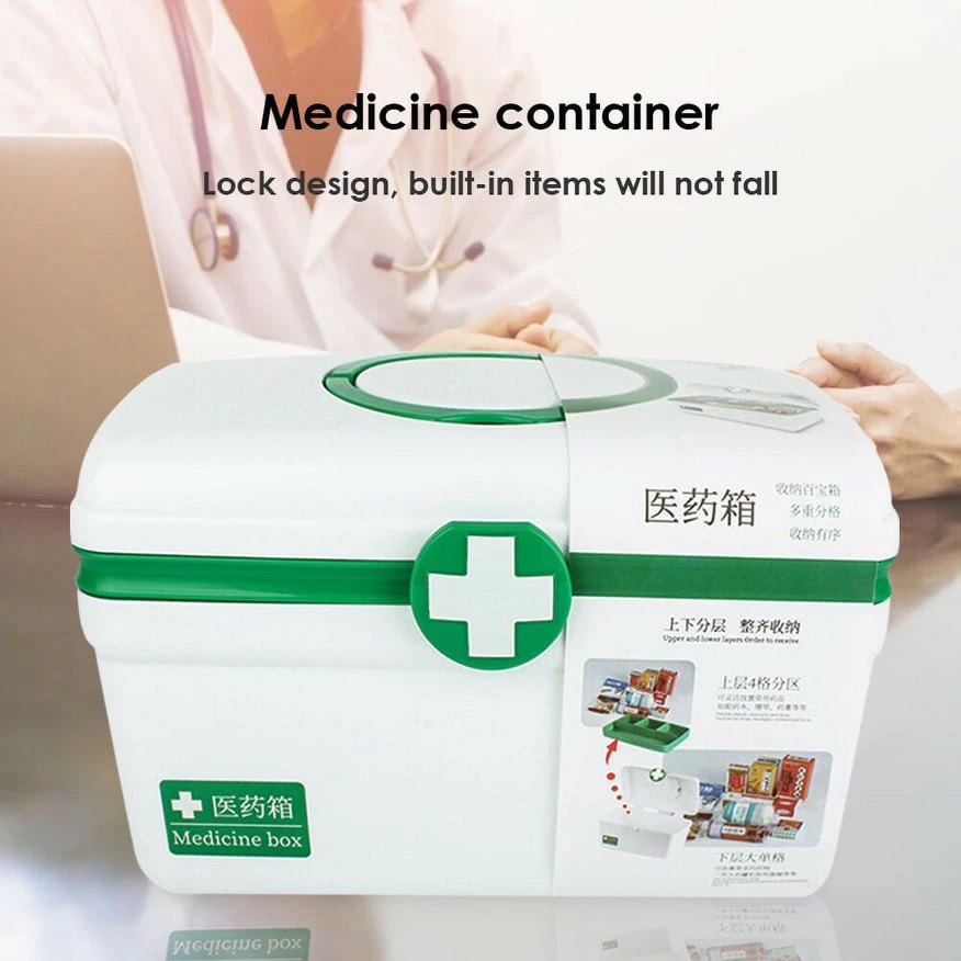 -Hộp Y Tế Đựng Thuốc Tủ Thuốc Y Tế Gia Đình Nhiều Ngăn Mini K230